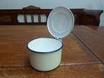 Wit emaille dekselpotje, Antiek en Kunst, Ophalen of Verzenden
