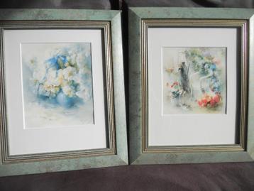 2 Stuks aquarel, origineel van Willem Haenraets, Gesigneerd. beschikbaar voor biedingen