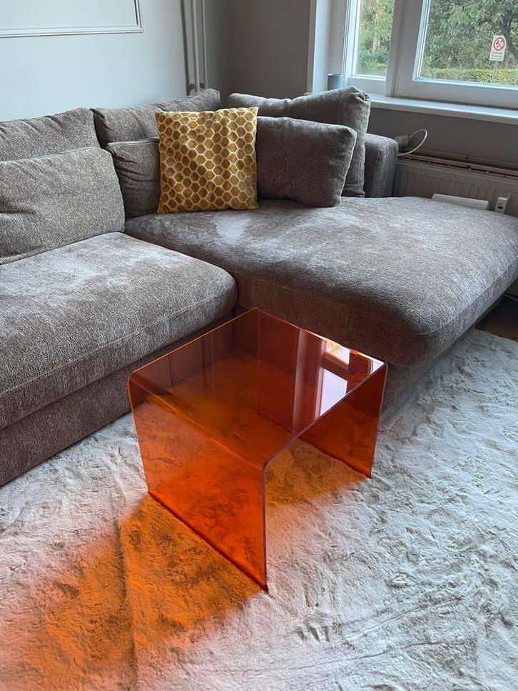 Plexiglas salontafel, Huis en Inrichting, Tafels | Salontafels, Zo goed als nieuw, Minder dan 50 cm, 50 tot 100 cm, Rechthoekig