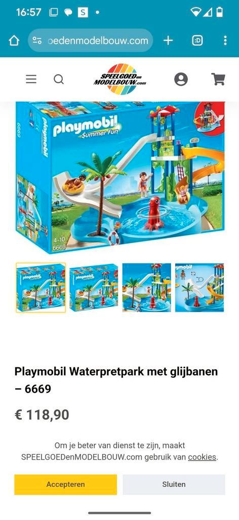 Playmobil waterpretpark met glijbanen - 6669 - Set Compleet, Kinderen en Baby's, Speelgoed | Playmobil, Zo goed als nieuw, Ophalen