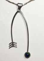 Edelstaal 'boze oog' hanger ( 'arti' ) bijpassende ketting, Gebruikt, Ophalen of Verzenden, Zilver, Overige materialen