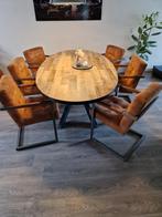 Set 6 industriele keukenstoelen, Huis en Inrichting, Complete eetkamers, Ophalen, Gebruikt, Industrieel, 4 tot 6 stoelen