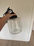 Glazen hanglamp doorzichtig, Huis en Inrichting, Lampen | Hanglampen, Ophalen, Zo goed als nieuw, Glas, 50 tot 75 cm