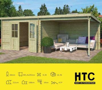 Blokhut HTC 5810x2920mm ACTIE €2499,- Gratis bezorgd beschikbaar voor biedingen