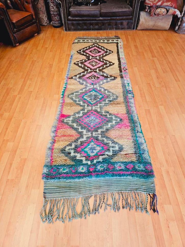 OPRUIMACTIE! Handgeknoopt Berber Tapijt. Prachtige kleuren!, Huis en Inrichting, Stoffering | Tapijten en Kleden, Zo goed als nieuw