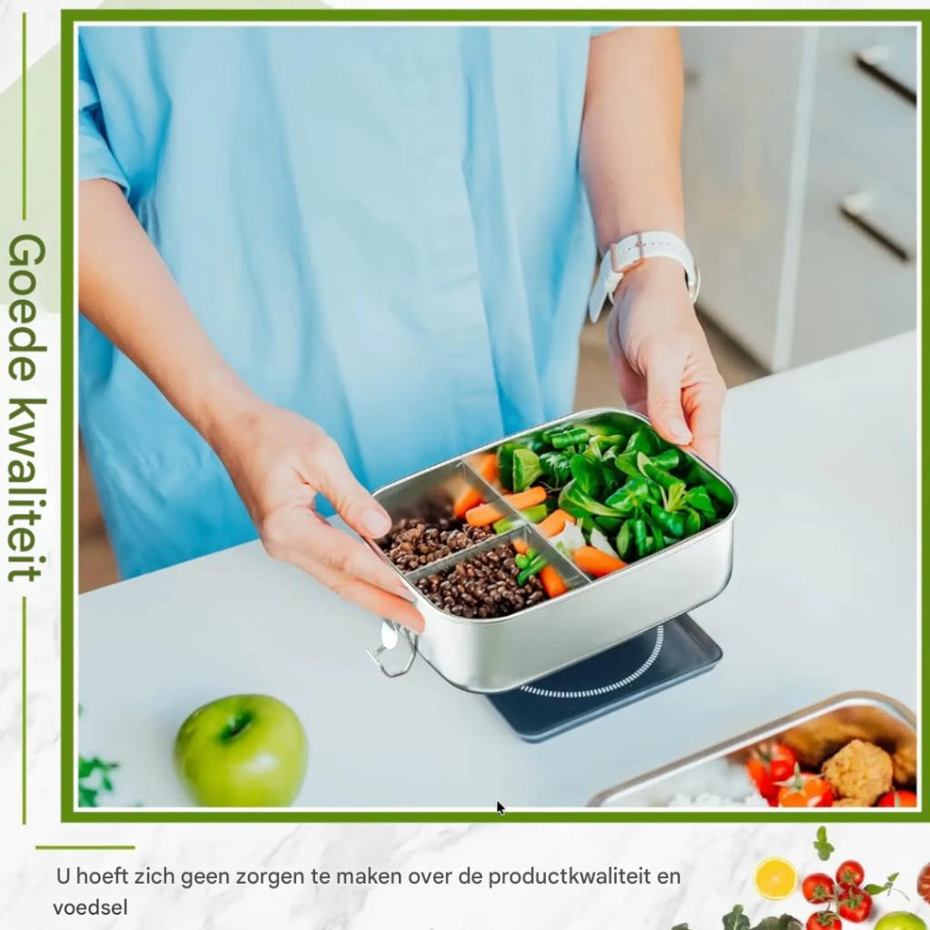 RVS Lunchbox | Vaatwasserbestendig & Duurzaam, Verzenden, Nieuw, Groen, Bus of Trommel