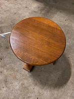 Eiken hout bijzettafel tafel rond gedraaide poot, Rond, Minder dan 55 cm, Zo goed als nieuw, Hout