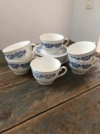 SERVIES KOFFIE BLAUW WIT FRANS CLOVIS, Antiek en Kunst, Antiek | Servies compleet, Ophalen of Verzenden