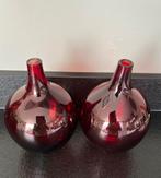 Vintage Salong vaas van Ikea robijnrood verzamelobject, Overige kleuren, Ophalen of Verzenden, Minder dan 50 cm, Glas