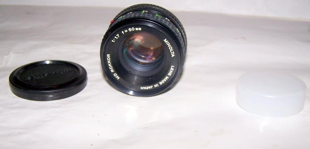 Mooie lichtsterke Minolta MD Rokkor 1.7 f=50mm lens. Nwst., Ophalen of Verzenden, Zo goed als nieuw, Standaardlens