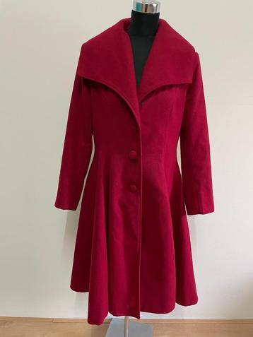 Jas1 - Wijnrode Hell Bunny vintage stijl winterjas mt L (1) beschikbaar voor biedingen