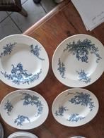 4 gave dieope borden B.F.K. serie REGENT petrol kleur, Antiek en Kunst, Antiek | Servies los, Ophalen of Verzenden