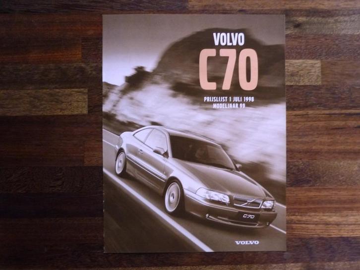 Volvo C70 Prijslijst (1999), Boeken, Auto's | Folders en Tijdschriften, Nieuw, Volvo, Ophalen of Verzenden