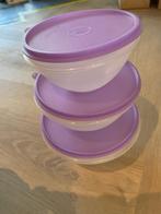 3 Tupperware kommen met deksel, Ophalen of Verzenden, Gebruikt, Paars, Bak of Kom