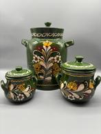 Set Duits Aardewerk groen 3 stuks, Ophalen of Verzenden