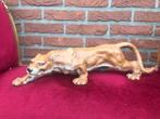fraai gietijzeren beeld, sluipende cheetah, Antiek en Kunst, Ophalen of Verzenden