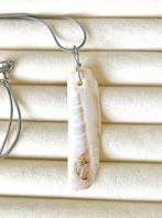 Kat schelpenhanger uniek met ketting, Verzenden, Nieuw, Zilver, Overige materialen