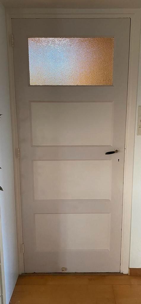 Paneeldeuren jaren 30, met originele deurklinken, Doe-het-zelf en Verbouw, Deuren en Horren, Gebruikt, Binnendeur, 200 tot 215 cm