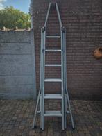 Dirks Puntladder 3x6 met Wiel/Rol - 30 cm opstap, Doe-het-zelf en Verbouw, Ladders en Trappen, Ophalen, Gebruikt, Ladder, Opvouwbaar of Inschuifbaar