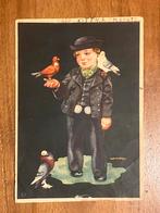 Oude Postkaart - Jongen met hoed en Duiven. Jan Wijga. 1946, Verzamelen, Ansichtkaarten | Themakaarten, Ophalen of Verzenden, 1940 tot 1960