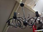 Vintage metalen design kroonluchter met kristallen opsmuk., Huis en Inrichting, Lampen | Kroonluchters, Ophalen of Verzenden, Zo goed als nieuw