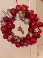 Kitsch Kerstkrans - Rood Kerstrood - Handgemaakt, Diversen, Kerst, Ophalen of Verzenden, Nieuw
