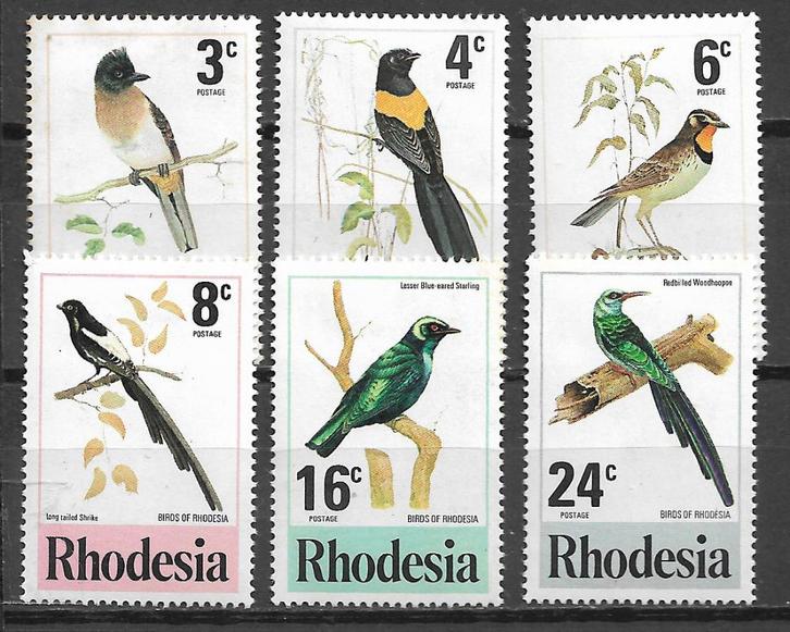 Rhodesia 1977 Vogel bulbul spreeuw hop klauwier pfr+plakk, Postzegels en Munten, Postzegels | Afrika, Postfris, Zimbabwe, Verzenden
