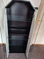 Vitrinekast grijs zwart, Ophalen, Kunststof, 50 tot 100 cm, 150 tot 200 cm