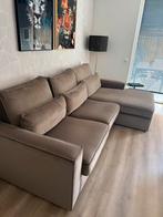 Velvet hoekbank taupe, Ophalen, Zo goed als nieuw
