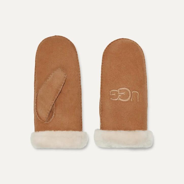 Dames Want van sheepskin met borduursels, Kleding | Dames, Mutsen, Sjaals en Handschoenen, Zo goed als nieuw, Handschoenen, Maat 38/40 (M)