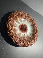 West Germany schaal met bloemenrelief - Bruin/Groen - 29cm, Ophalen of Verzenden