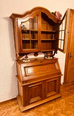 Secretaire / vitrinekast eikenhout, Ophalen, Gebruikt