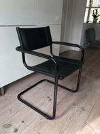 Vintage buisframe stoel zwart tuigleer Mart Stam Breuer B34, Antiek en Kunst, Ophalen