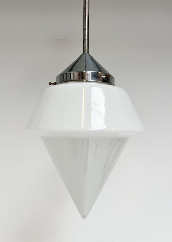 Philips plafondlamp van opaalglas, 1960’s, Huis en Inrichting, Lampen | Plafondlampen, Gebruikt, Glas, Metaal, Ophalen of Verzenden