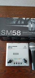 SM58 + Tube Ultragain MIC100 - Zangmicrofoon, Muziek en Instrumenten, Microfoons, Ophalen of Verzenden, Gebruikt, Zangmicrofoon