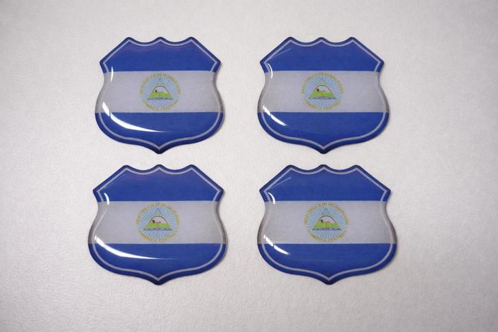3D Nicaragua gel vlag stickers UV-bestendig, Verzamelen, Stickers, Nieuw, Overige typen, Verzenden