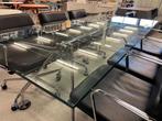 Tecno Norman Foster tafel 220x100 CM transparant, 3x, Verzenden, Gebruikt, Bureau