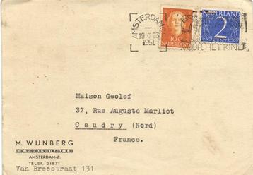 M. Wijnberg, Amsterdam-Z. - 12.1951 - briefkaart beschikbaar voor biedingen