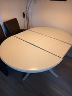 Witte ronde eettafel, Huis en Inrichting, Ophalen, Rond, 100 tot 150 cm, 100 tot 150 cm
