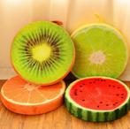 Fruit Kussen / Meditatie Yoga 3D Kiwi Citroen Decoratie, Huis en Inrichting, Woonaccessoires | Kussens, Verzenden, Nieuw, Rond