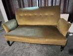 2-zits velours groen bankje -  vintage, Huis en Inrichting, Banken | Sofa's en Chaises Longues, Ophalen, Overige materialen, Gebruikt