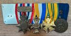 Medaille set van 4 stuks plus batonset, Verzamelen, Militaria | Algemeen, Ophalen of Verzenden, Landmacht, Nederland, Lintje, Medaille of Wings
