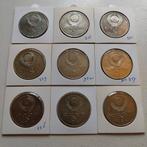 Rusland 9 verschillende 5 roebels 1988-1991, Ophalen of Verzenden, Rusland