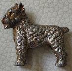Metalen beeldje van een schnauzer,oud,5 cm lang, Ophalen of Verzenden, Gebruikt, Dier
