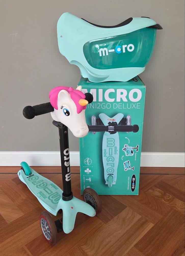 Micro Mini2Go Deluxe scooter/step (mintgroen) incl. storage, Kinderen en Baby's, Speelgoed | Buiten | Voertuigen en Loopfietsen