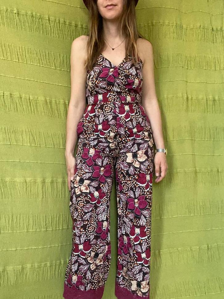 Jumpsuit - print / printje- roze - S/small/36, Kleding | Dames, Jumpsuits, Gedragen, Maat 36 (S), Roze, Ophalen of Verzenden