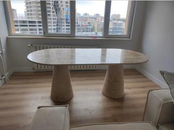 Travertin Marmer eettafel NIEUW IN VERPAKKING beschikbaar voor biedingen