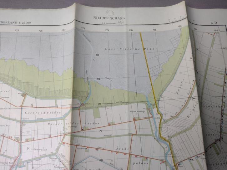 8 D Nieuwe Schans Oudedijk Ganzendijk Plattegrond 1961, Antiek en Kunst, Kunst | Litho's en Zeefdrukken, Ophalen of Verzenden