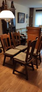 Gratis 4 eetkamerstoelen eiken, Huis en Inrichting, Ophalen, Gebruikt, Bruin