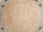 Handgeknoopt oosters rond wol Nepal tapijt pink 200x200cm, Huis en Inrichting, Stoffering | Tapijten en Kleden, 150 tot 200 cm